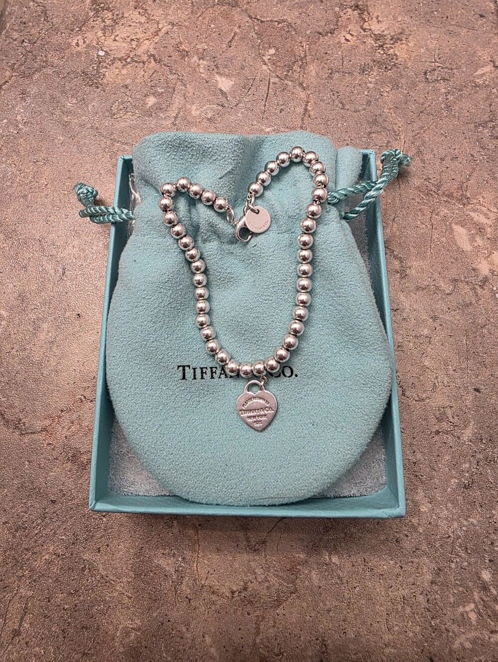 Tiffany Beaded Heart Tag Bracelet